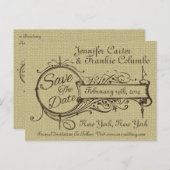 Ornament en overlapping sparen de Datum Aankondigingskaart (Voorkant / Achterkant)