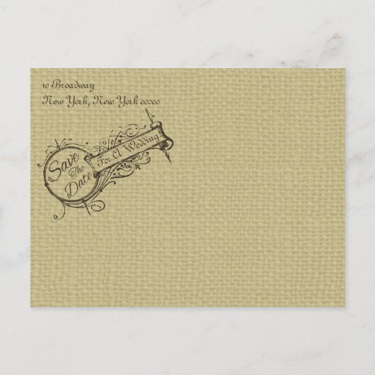 Ornament en overlapping sparen de Datum Aankondigingskaart (Achterkant)