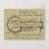  Ornament en overlapping sparen de Datum Aankondigingskaart (Voorkant)