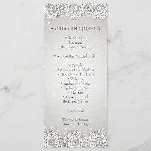 Ornament en parels | Rackkaart voor weduwenprogram Programma (Voorkant)