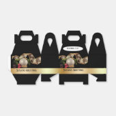 Ornament, Evergreen and Gold Ribbon Favor Box Bedankdoosjes (Uitgevouwen)