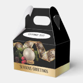 Ornament, Evergreen and Gold Ribbon Favor Box Bedankdoosjes (Voorkant Zijde)