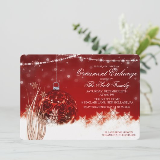 Ornament Exchange Fête Invitation (Debout devant)