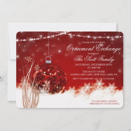 Ornament Exchange Fête Invitation (Devant)