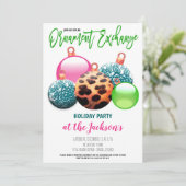 Ornament Exchange Holiday Party Kaart (Staand voorkant)