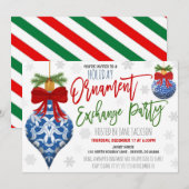 Ornament Exchange Holiday Party Kaart (Voorkant / Achterkant)