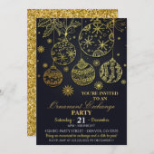 Ornament Exchange Party Invitation Kaart (Voorkant / Achterkant)