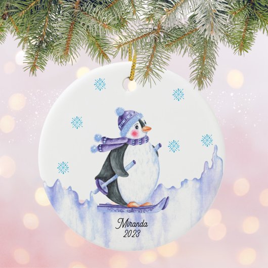 Ornament gepersonaliseerde pinguïn
