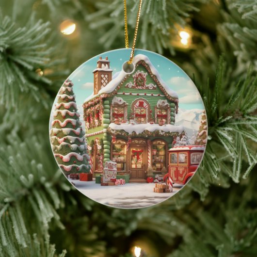 Ornament Gingerbread Snoep Cottage (Boom)