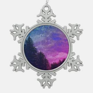 Ornament "Golden Sunset Pines" door All Joy Art