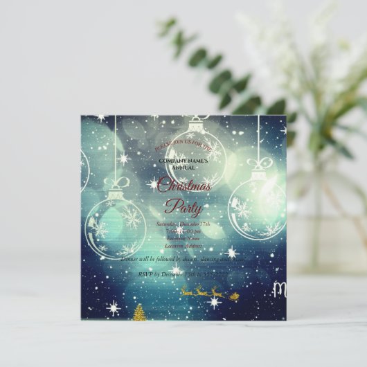 Ornament, gouden rendieren en Santa Claus (Staand voorkant)