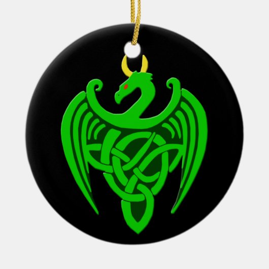 Ornament Groene Keltische draak (Voorkant)