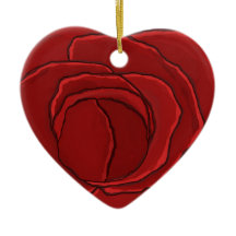 Ornament Heart "Red Rose"