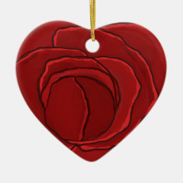 Ornament Heart "Red Rose"
