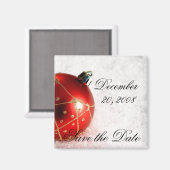 Ornament in Snow Save the Date Magnet Magneet (Voorkant / Achterkant)