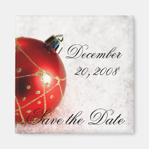 Ornament in Snow Save the Date Magnet Magneet