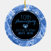 Ornament Jubileum voor zwart en blauw 50ste bruilo (Achterkant)