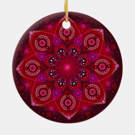 Ornament juli Birthstone Ruby Mandala (Achterkant)