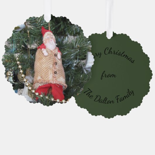 Ornament Kaart - Antiek Santa Figuur (Voorkant / Achterkant)