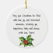 Ornament Kerst Gepersonaliseerde naam en notitie (Achterkant)