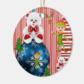 Ornament kerstcirkel, Elf Teddy Bear (Links)