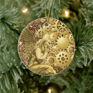 Ornament kerstcirkel, Gold Angel