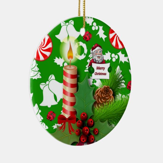 Ornament kerstcirkel, kerstkaars (Rechts)