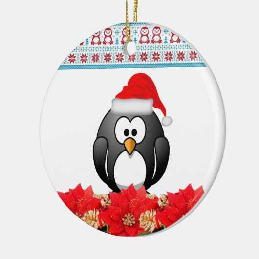 Ornament kerstcirkel, pinguïn (Links)