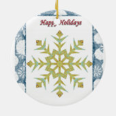 Ornament kerstcirkel Prettige feestdagen (Achterkant)