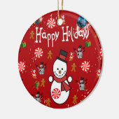 Ornament kerstcirkel Prettige feestdagen (Links)