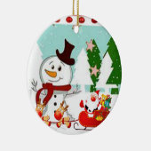 Ornament kerstcirkel, Snowman (Rechts)