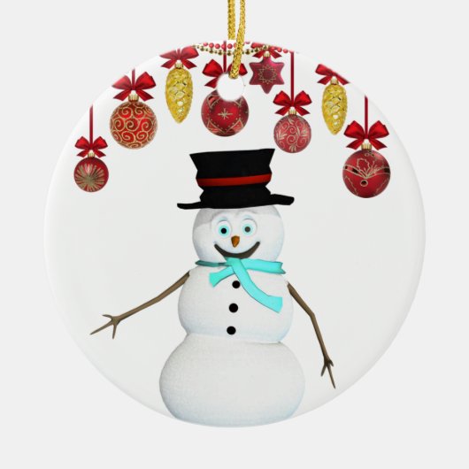 Ornament kerstcirkel, Snowman (Voorkant)
