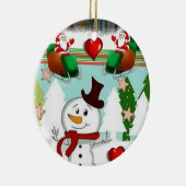 Ornament kerstcirkel, Snowman (Rechts)