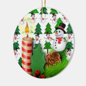 Ornament kerstcirkel, Snowman Candle (Links)