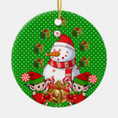 Ornament kerstcirkel, Snowman Elf (Voorkant)