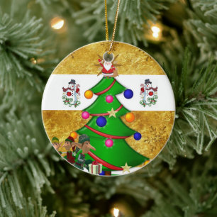 Ornament kerstcirkel, Snowman Elf