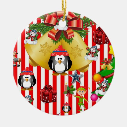 Ornament kerstcirkel, Snowman Penguin (Voorkant)