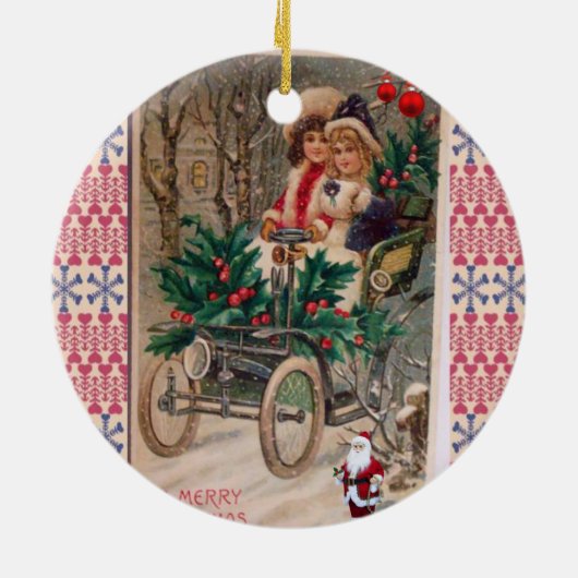 Ornament kerstcirkel, vrolijk kerstfeest (Achterkant)