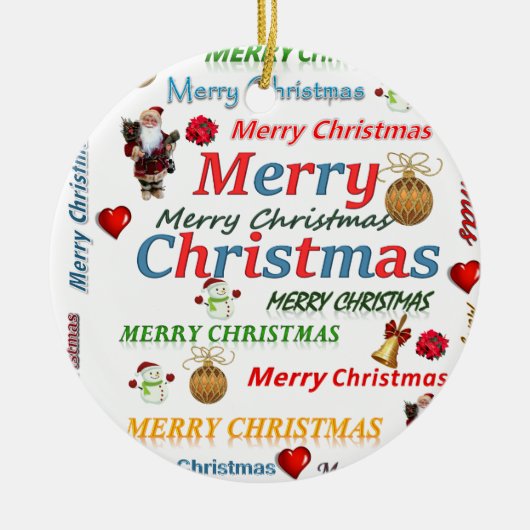 Ornament kerstcirkel, vrolijk kerstfeest (Voorkant)