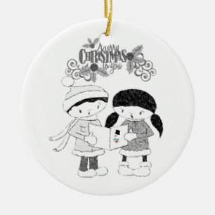 Ornament kerstcirkel, vrolijk kerstfeest