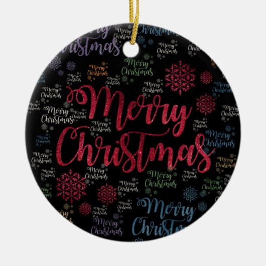 Ornament kerstcirkel, vrolijk kerstfeest (Voorkant)