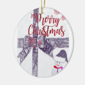 Ornament kerstcirkel, vrolijk kerstfeest (Links)