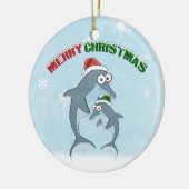 Ornament kerstdolfijnen (dubbelzijdig) (Links)