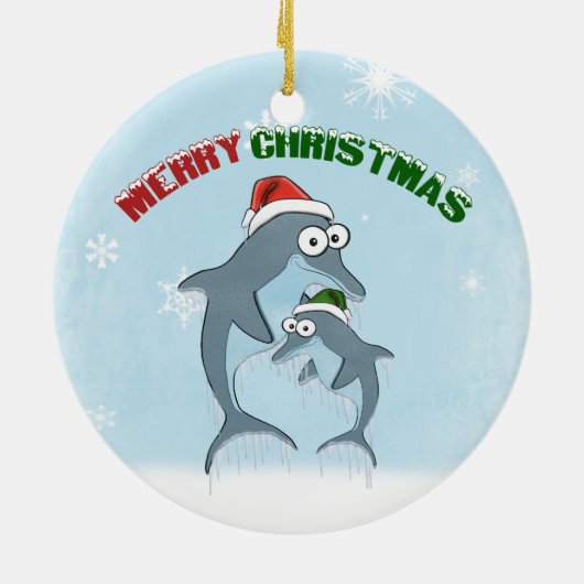 Ornament kerstdolfijnen (dubbelzijdig) (Achterkant)