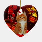 Ornament kerstkat met kerstmuts (Achterkant)