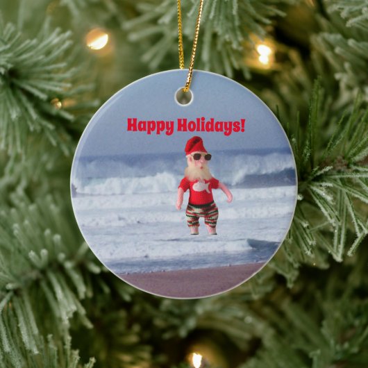 Ornament - Kerstman in het Surf (Boom)