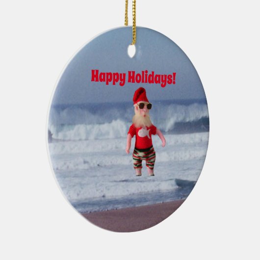 Ornament - Kerstman in het Surf (Rechts)