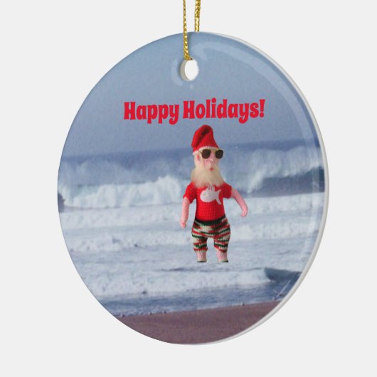 Ornament - Kerstman in het Surf (Links)