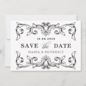ornament kunst bruiloft save the date (Voorkant)