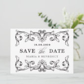 ornament kunst bruiloft save the date (Staand voorkant)